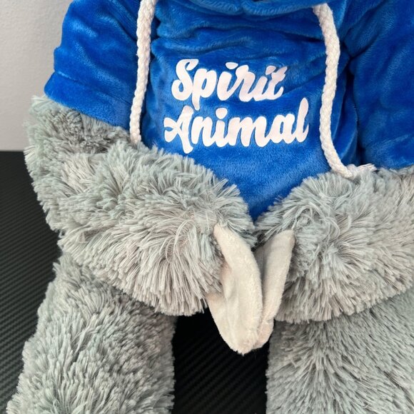 Toy Factory Plush Stuffed Animal Toy Sloth Gray with Blue Hoodie 22” Spirit Anim - Picture 3 of 15
